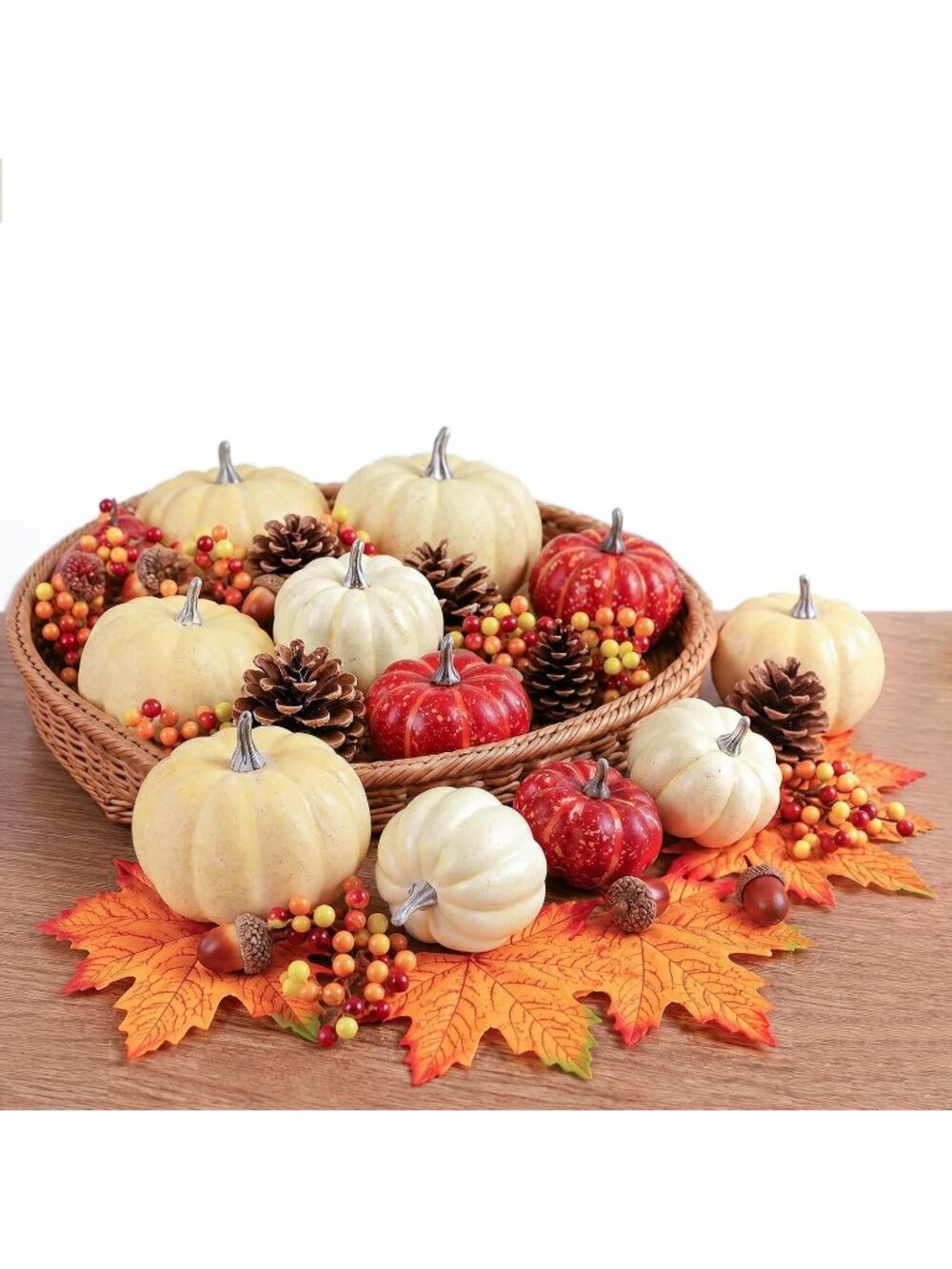 23 Pcs Artificial Pumpkin Fall Decoration Halloween Fall Harvest Pumpkin Set